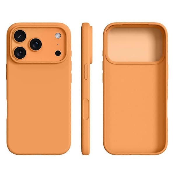 Deksler til iPhone 17 Pro Max, ultratynn flytende silikon + PC, ripebeskyttelse, telefondeksel med kamerabeskyttelse Sunset Orange