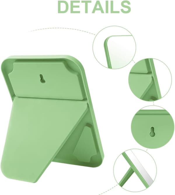 19,85 * 13,5 cm Sminkspegel, Vikbar Bordspegel Bärbar Rektangulär Sminkresespegel med Stativ, Bordspegel green