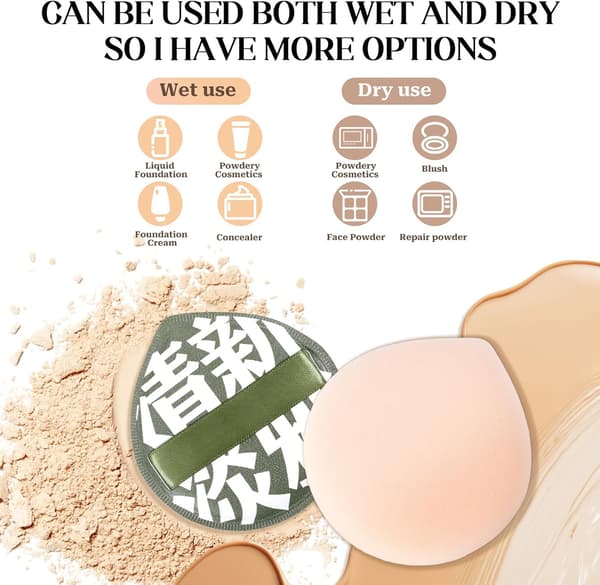 4 stk. koreansk makeupsvamp til foundation, concealer og pudder, dråbeformet ansigtspudder, makeuppude, foundationsvamp