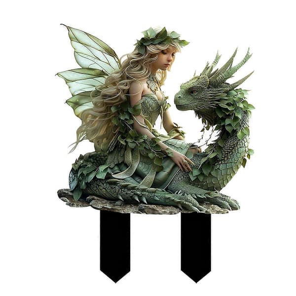 Bohemisk Fé Blomkruka Dekoration, 2D Fé Trädgård Planteringstillbehör, Fé Trädgårdsfigurer