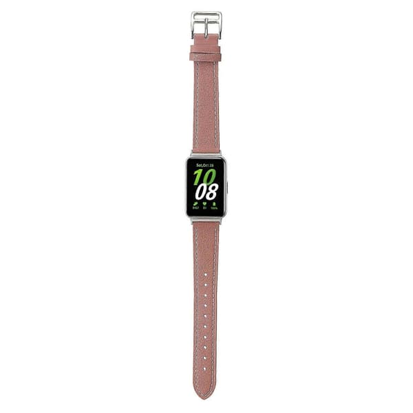 Ekte lærreimerstatning for Samsung Galaxy Fit3 - Beige Flerfarget Deep Pink