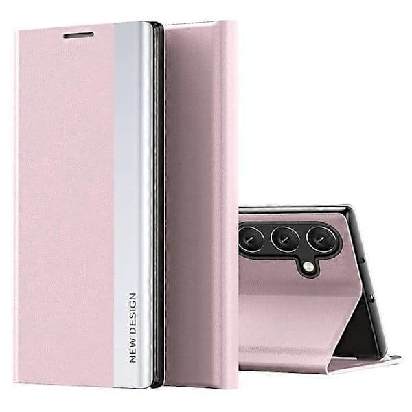 NYTT Stötsäkert Läderfodral Kompatibelt med Samsung Galaxy A56 5G Vikbart Stativ Skyddsfodral Plånboksdesign Rosa