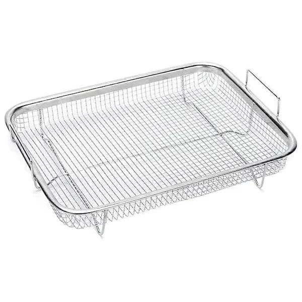 pc Airfryer-kurv til ovn, grillkurv i rustfrit stål, non-stick netkurv, airfryer-bakke