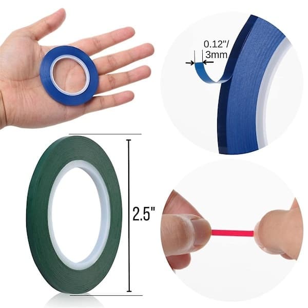 Whiteboardtape, 8-pak, Assorterede farver, Tynd tape til whiteboards, Whiteboardtilbehør