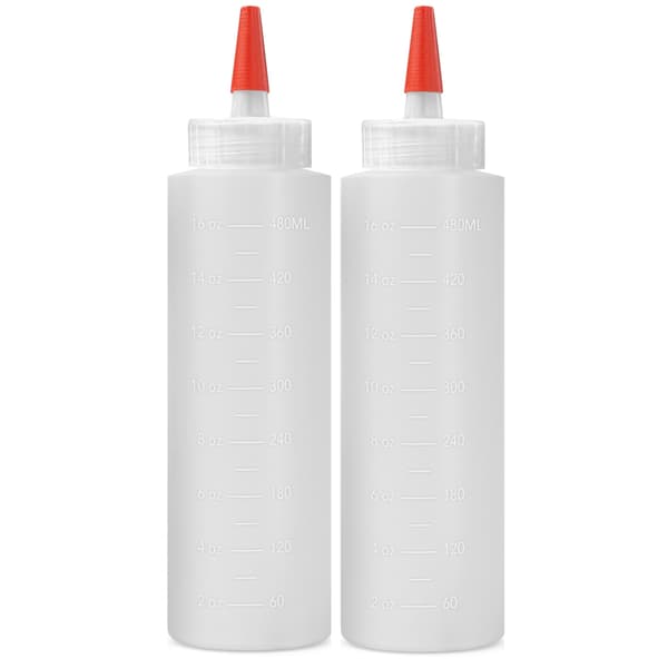 2-pack plastflaskor för såser - Kryddflaskor för vätskor - BPA-fri klämflaska med lock - Ketchup, sirap, olja, dressingar