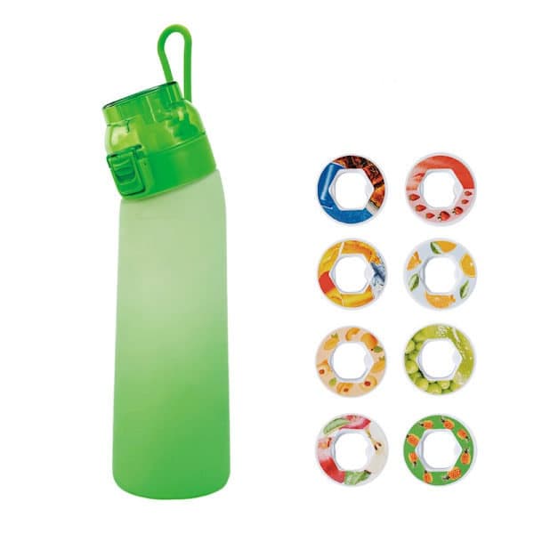 Air-Up Vattenflaska 700ml – 8 Smakkapslar | Sockerfri & Smakrik | Gradientflaska, Perfekt för Utomhusbruk och Gym Gradient grön Gradient grå Gradient green