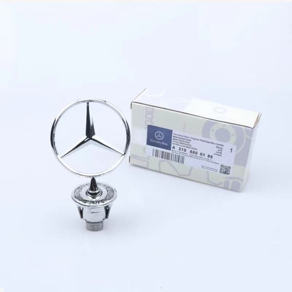 Mercedes-Benz Original panserstjerne-emblem OEM A2108800186 Silver, råg.