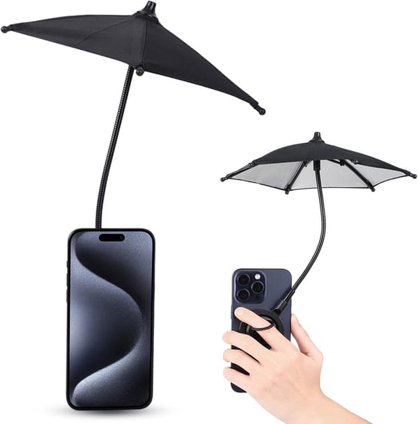 Magnetisk telefonparaply til sol, udendørs telefonparasol med fleksibelt vinkeldesign