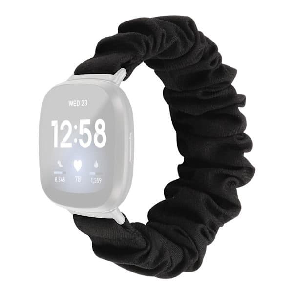 För Fitbit Versa 4/Sense 2 Scrunchie Klockarmband Tyg Tryckt Hårband Rem Armband Leopard