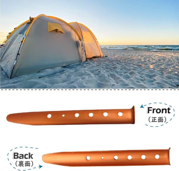 6 stk teltplugger metall kraftige sandplugger snøteltplugger U-formede campingplugger aluminiumsjordplugger teltspiker for camping piknik strand