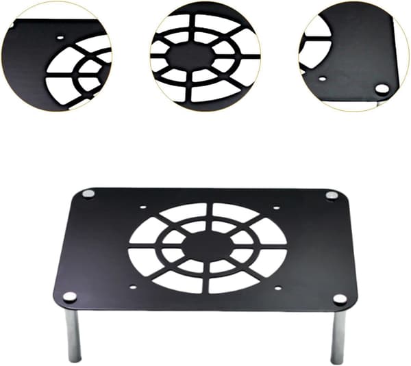 Router Kølebase Router Kølestativ Multifunktionel Varmeafledningsholder Netværksmontering til Kontorstudier Stabil, Sort black