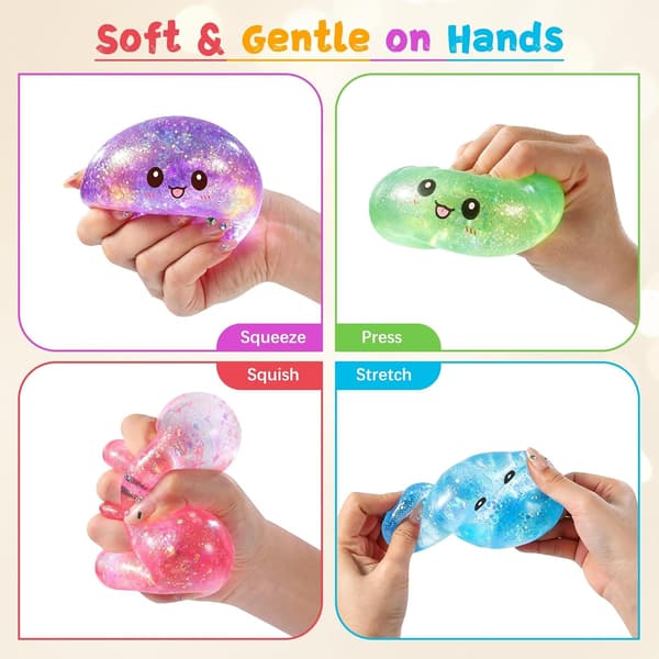 Sugar Glitter Dumpling Squishy Mystery Box, Viral Bao Bun Squeeze Toy, Stress Relief Gift (Blå) robin blue