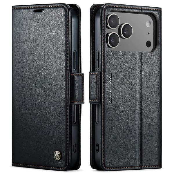 Kompatibel med iPhone 17 Pro Max Fodral CASEME 023 Series RFID Läder Plånboksställ Telefonfodral