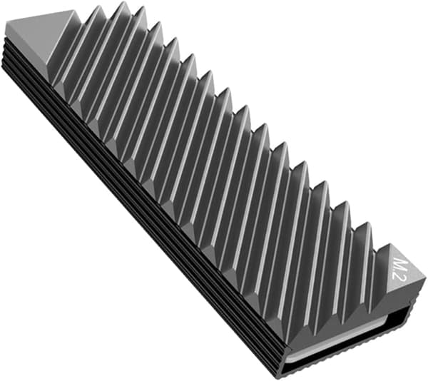 SSD-kylare Aluminium M.2 Kylfläns med Silikon Värmeplatta för PC/PS5 (Grå)