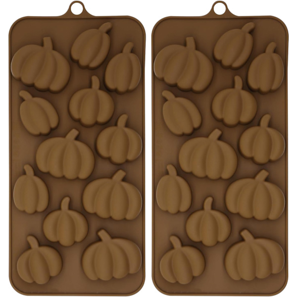 2-pak Halloween Silikoneform Græskar Isterningeforme Slikforme Bageforme Fondantforme (Græskar)