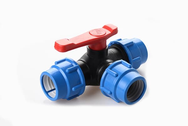 Kuleventil, 40 mm PE-rør Hurtigkobling PVC Treveis Kuleventil Hurtigbryter T-forbindelse