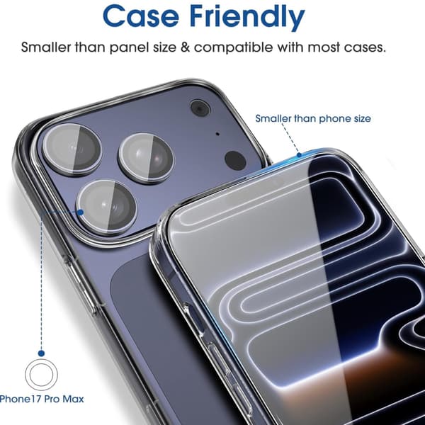 3-pack Iphone 17 Pro Max skärmskydd härdat glas premium transparent Transparent