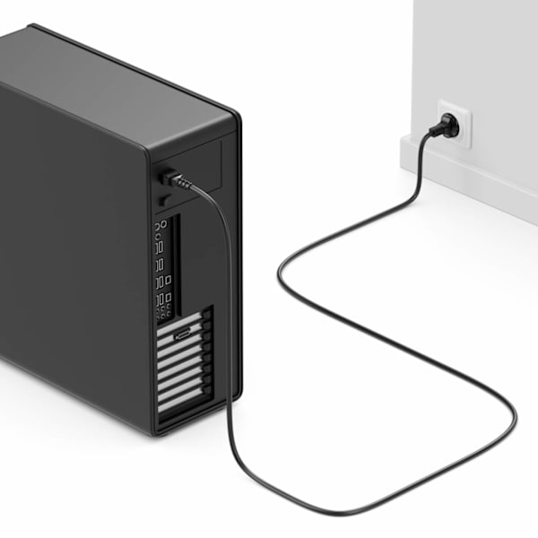 1,5 m Strømkabel Schuko Type F (CEE 7/4) til Kold Apparat Kobling C13 Stik PC Computer Skærm Printer