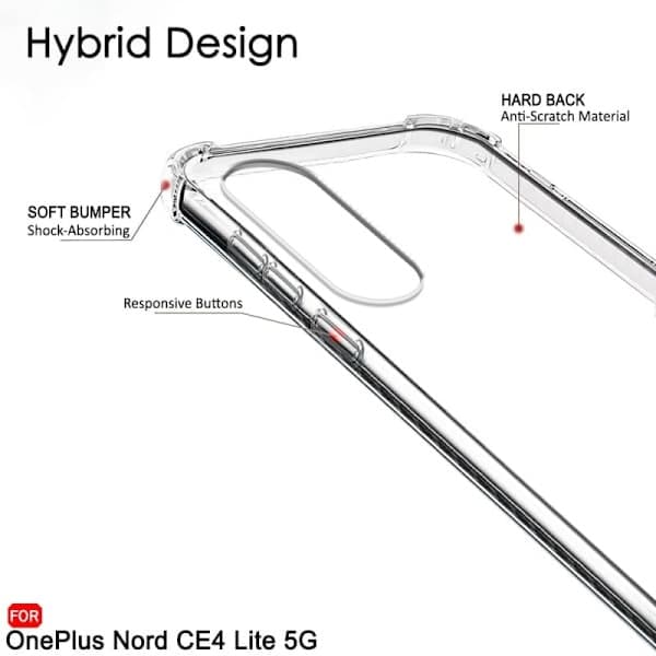 OnePlus Nord CE4 Lite 5G Støtsikkert deksel med forsterkede hjørner