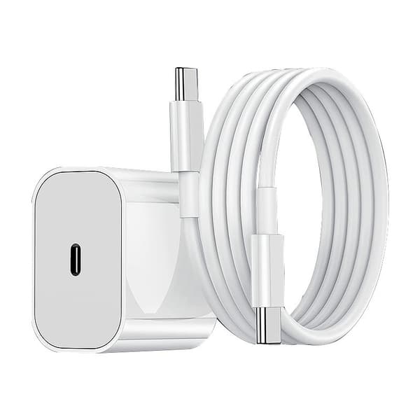 3-pak hurtigoplader til iPhone, 20W USB-C strømadapter + opladerkabelsæt, hvid 3-pak iPhone 3-Pack