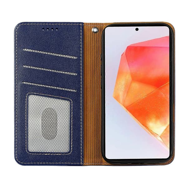 Pungcover til Samsung Galaxy A17 5G - Magnetisk lædercover, beskyttende telefoncover, holdbart sort