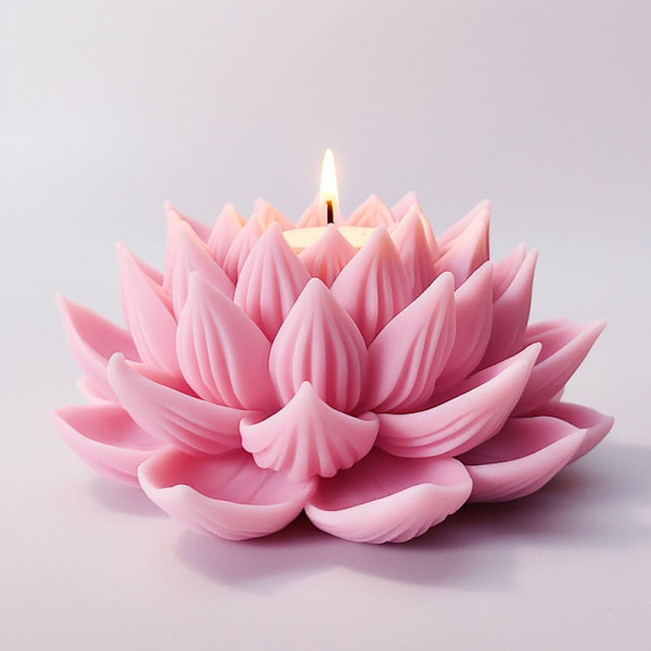 3D Lotus Lysforme til fremstilling af stearinlys Blomster Silikoneform til duftlys Sæbefremstilling DIY Gips Aromaterapi Lys Blomsterforme
