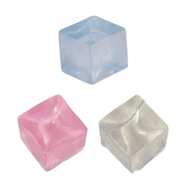 Mini lasinen stressikuutio puristettava simulaatiolelu. satunnainen yksi koko random onesize