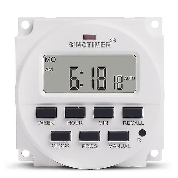 Sinotimer 15,98 tum LCD digital timer 12V DC 7 dagar programmerbar timer Tm618n-4 maj.5
