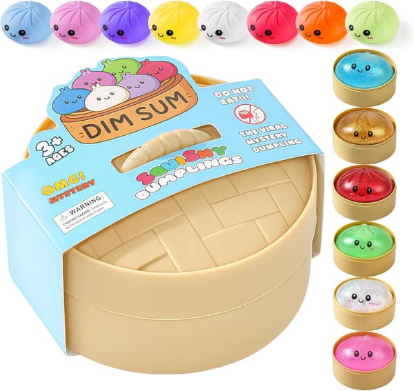 Dumpling Squishy Mystery Box, Tilfældig 1 af 14 farver, Sød Langsomt Stigende Dumpling Klemmelegetøj, Sensorisk Fidget til Stresslindring, Gaver