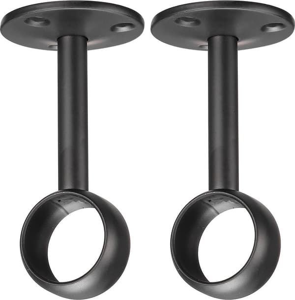 Kaksi vaatetankoa - ruostumaton teräs - 32mm - musta