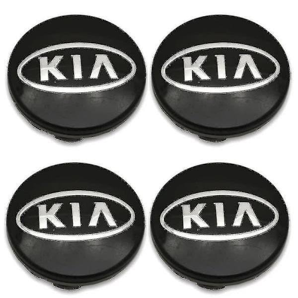 4-pak Kia hjulkapsler 60 mm, sorte navkapsler biltilbehør erstatning