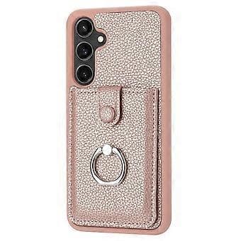 Fodral för Samsung Galaxy A55 5G Ritningsdesign Kortplats Läderbaksida med Ringstativ (Stil A)