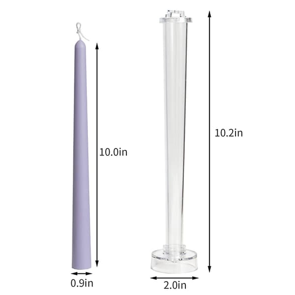 2 stk. stearinlysform 10,2 tommer store tilspidsede forme til fremstilling af stearinlys Bryllup Klassisk middagslysform