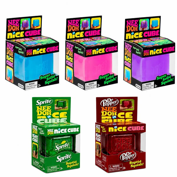 Schylling NeeDoh Nice Cube - Sensorisk klemmeleke med superfast klem (tilfeldig farge)