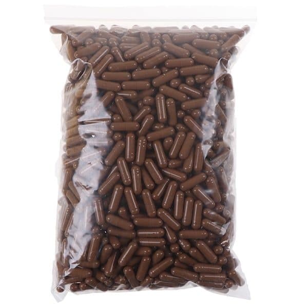 1000 st tomma hårda gelatinkapslar storlek 0#, DIY kosttillskottskapslar kaffefärg Coffee