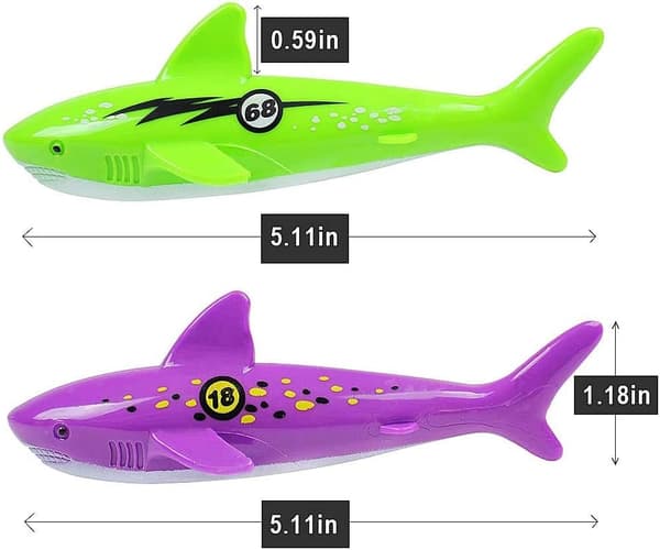 4-pack set poolleksaker dyktorpedhajformad glidande torped för barn undervattensleksaker sommar kul simleksaker för badpool vattenpark och hav