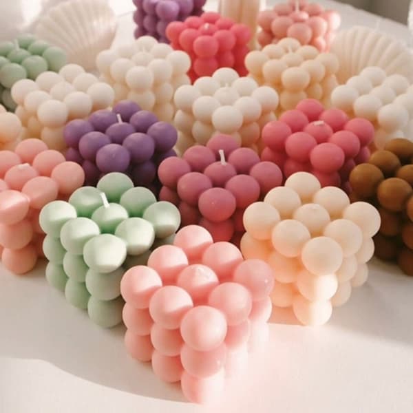 3D Boblelysforme - 6-hulrums Bobleterning Silikoneform til Lys Sæbefremstilling, Boblekageform til Bagning af Dessert Mousse Kage Gelé Is