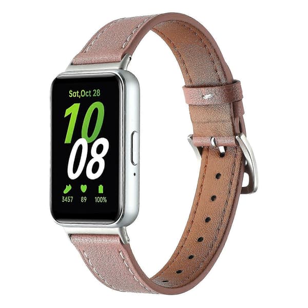 Ekte lærreimerstatning for Samsung Galaxy Fit3 - Beige Flerfarget Deep Pink