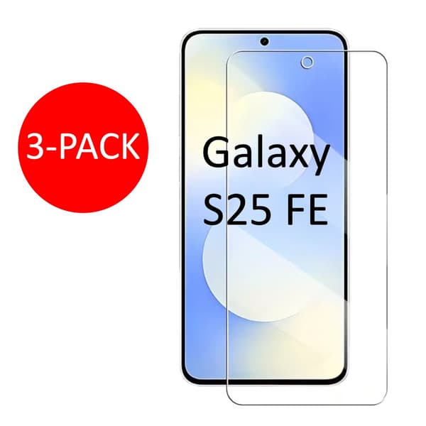 3-pack Samsung Galaxy S25 FE Skärmskydd Härdat Glas Premium usb-c transparent