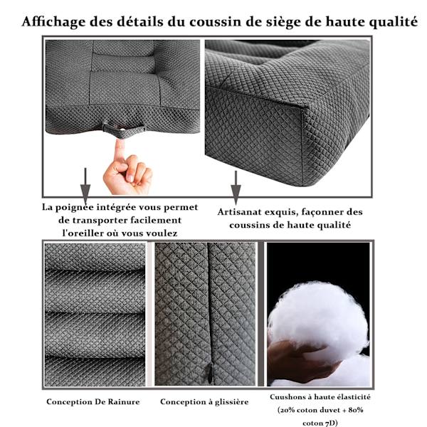 Bilsetepute, 40x40cm Stolpute, Kontorstoler, Rullestoler, Hagestoler, Sofapute for Baksetet (Grå) Grey