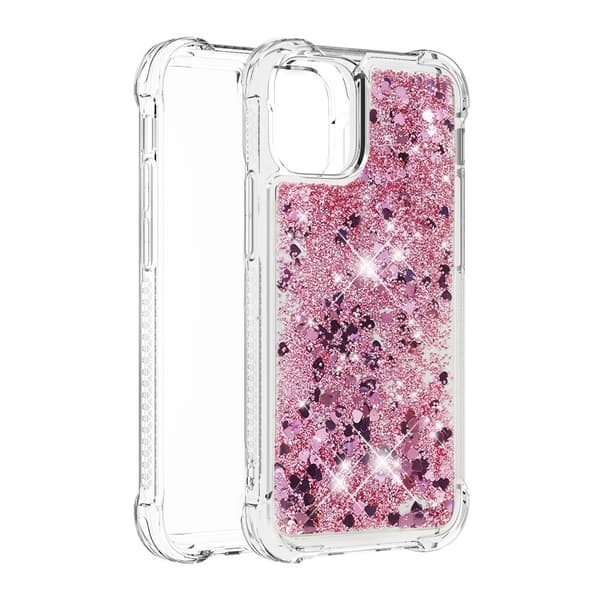 Glitter Bling TPU Cover iPhone 13 Rosaguld