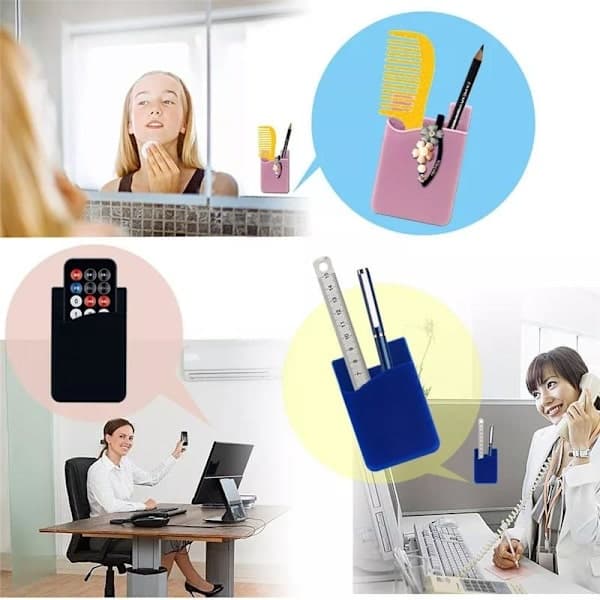 2-pak Mobilkortlomme / Pung med Selvklæbende Universal Sort