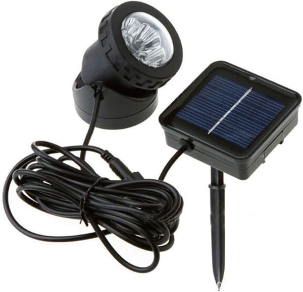 Solcelle Damlamper, Vandtæt Undervandsspotlight til Springvand, Swimmingpool, Undervandsdekoration, 6 LED Solcelle Spotlight (Hvid)