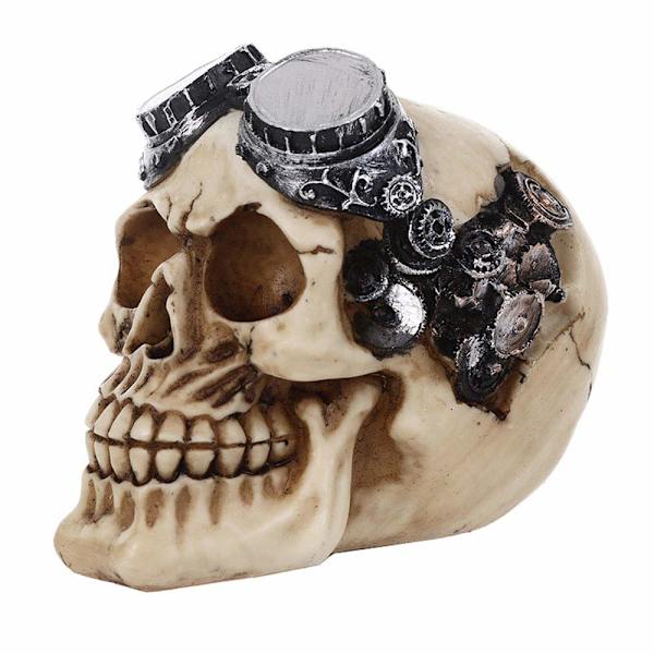 Steampunk Robotisk Flyger Pilot Statue - Sci Fi Dekorativ Figur - Med Malt 3D Girmekanisme