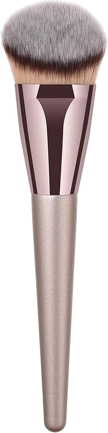 Vinklet Champagnefarget Flytende Foundation/Rouge/Ansiktspudder/Ansiktskontur Blending Buffer Sminkekost
