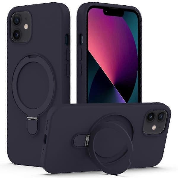 Magnetisk etui til iPhone 11 med ringstativ PC+silikone, stødsikkert telefonetui Style I