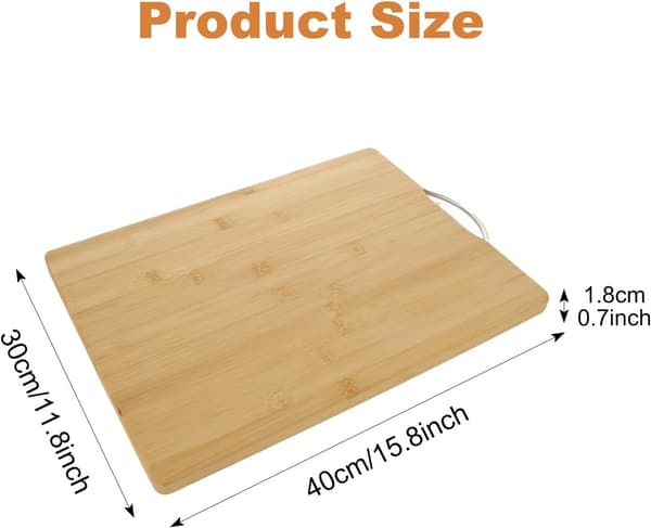 Skärbräda i trä 40X30X1,8 Cm Bambu Trä Skärbräda Stor Trä Slaktarblock för Matlagning, Kött, Grönsaker, Bröd, Kex