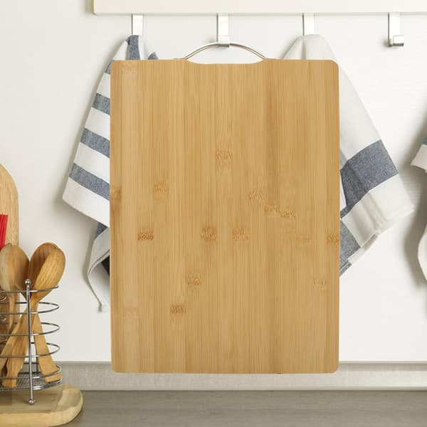 Skärbräda i trä 40X30X1,8 Cm Bambu Trä Skärbräda Stor Trä Slaktarblock för Matlagning, Kött, Grönsaker, Bröd, Kex
