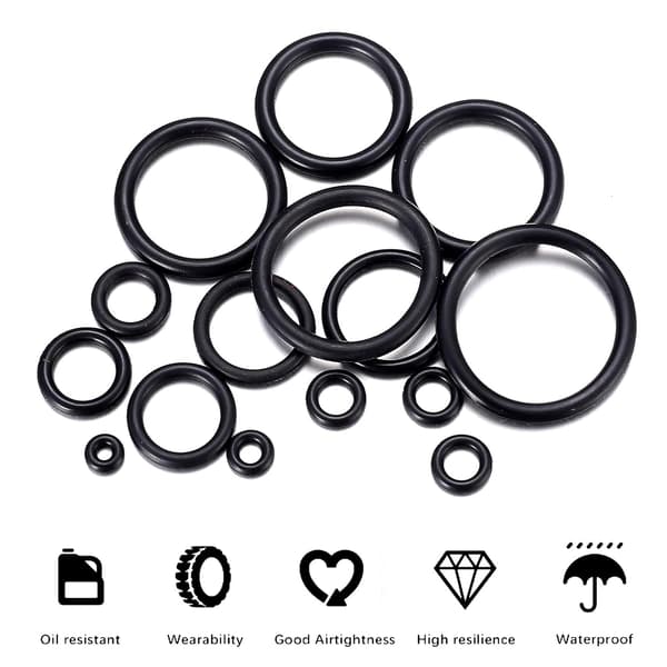 200 stk. O-ringe, 15 størrelser gummi, O-ring til VVS-isolering af rørforsegling