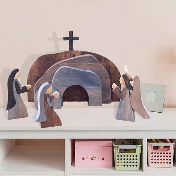 Påske Oppstandelsesscene Julekrybbe Påske Tredekorasjon Jesus Julekrybbe
